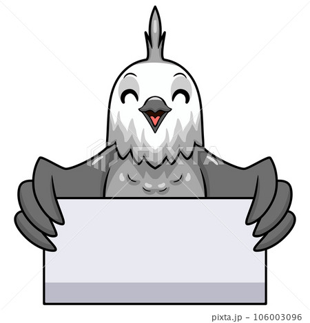 Cute whiteface cockatiel bird cartoon holding blank sign Cute whiteface cockatiel bird cartoon holding blank sign 106003096