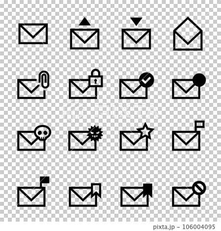 Email mark vector icon set Email mark vector icon set 106004095
