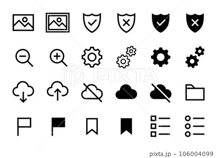 パソコンに使われるマークのベクターアイコンセット 106004099