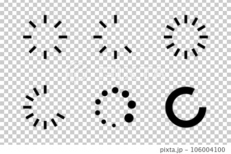 Vector icon set of the spinning mark that appears during loading 106004100