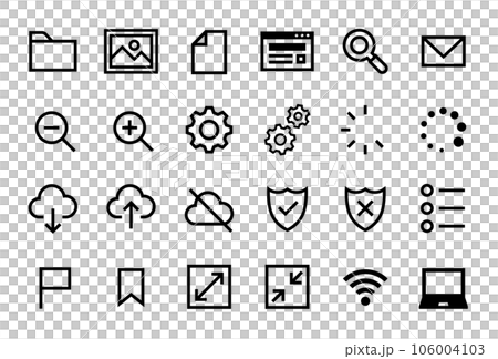 用於個人計算機的矢量圖標標記集 106004103