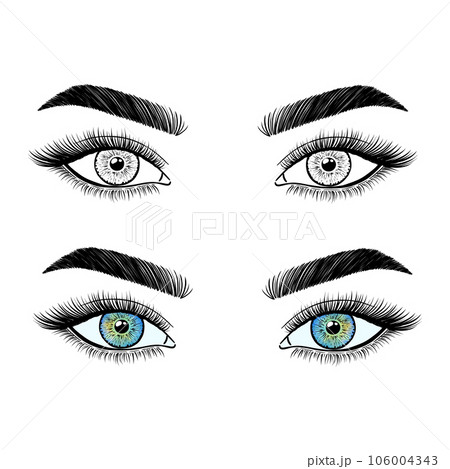 Female eyes in a linear style 106004343