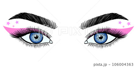 Female eyes with pink makeup Female eyes with pink makeup 106004363