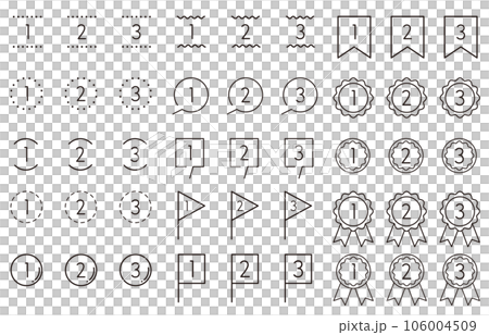 Vector illustration set of ranking and number... - Stock Illustration ...