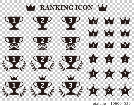 排名和數字圖標的矢量插圖集 106004529