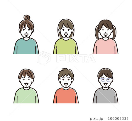 笑っている男女の子供のセット 笑っている男女の子供のセット 106005335