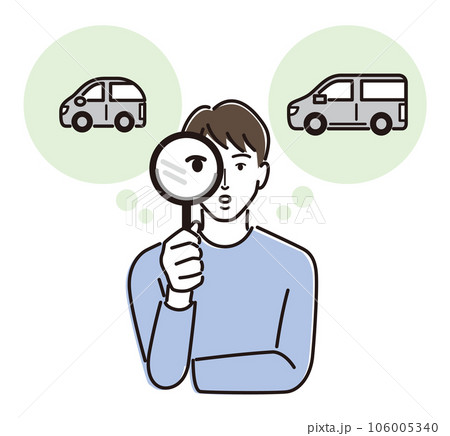 車の購入について調べる男性 106005340