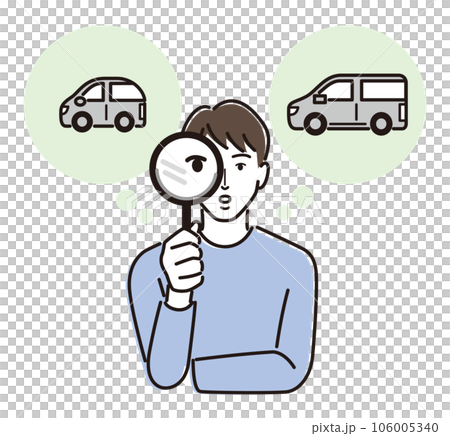 車の購入について調べる男性 106005340