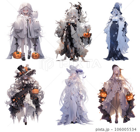 【ハロウィン】キャラクターイラスト素材 　ゴースト（AI生成画像） 106005534