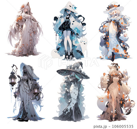 【ハロウィン】キャラクターイラスト素材 　ゴースト（AI生成画像） 106005535