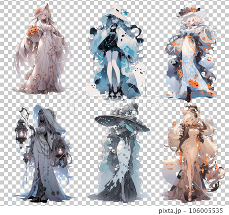 【ハロウィン】キャラクターイラスト素材 　ゴースト（AI生成画像） 106005535