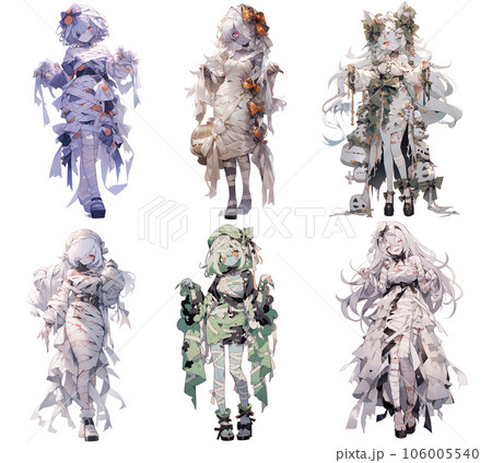 【ハロウィン】キャラクターイラスト素材 　ミイラ（AI生成画像） 106005540