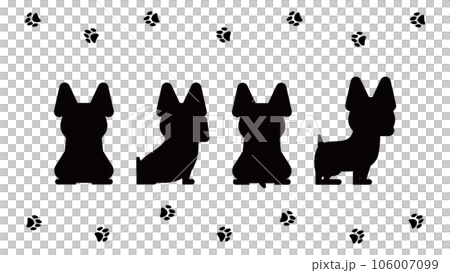法國鬥牛犬剪影 4 姿勢集 法國鬥牛犬剪影 4 姿勢集 106007099