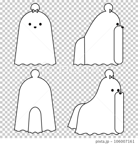 グラフィカルでシンプルな犬の4ポーズのセット（マルチーズ） 106007161