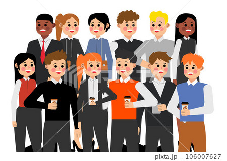 Group of people, business people and business women working in office vector character design Group of people, business people and business women working in office vector character design 106007627