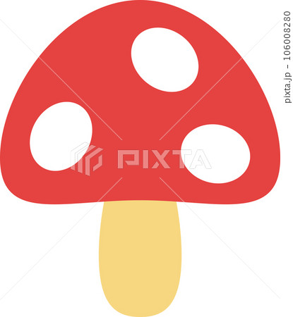 きのこの赤いかわいいピクトグラムイラスト 106008280