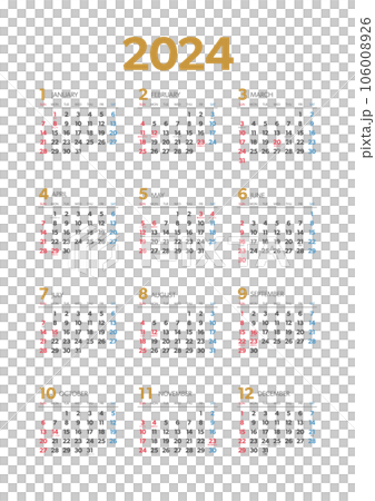 2024 annual calendar vertical with holidays and annual events 106008926