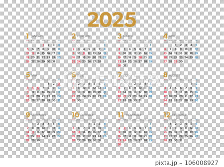 2025 yearly calendar next to holidays and annual events 106008927