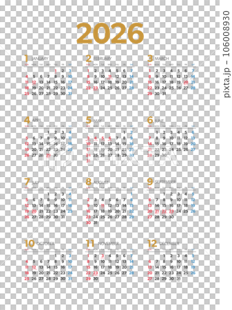2026 annual calendar vertical with holidays and annual events 106008930