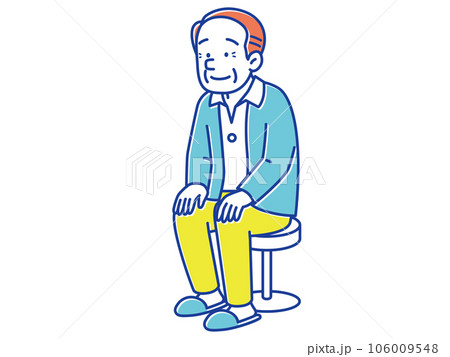 椅子に座っているシニア男性 106009548