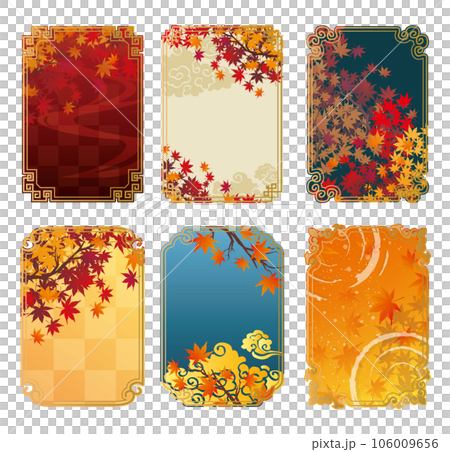 Autumn leaves Japanese style frame 106009656