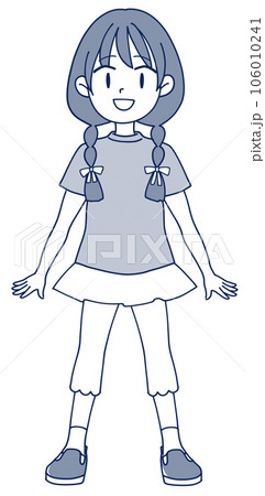 立っている女の子のイラストのイラスト素材 [106010241] - PIXTA