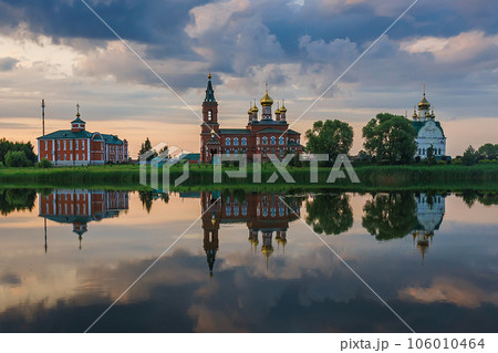 The temple of Nicholas the Wonderworker on the bank of the river.. 106010464