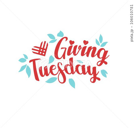 Happy Giving Tyesday. Trendy abstract art templates with hand, logo, dots. Set of flat backgrounds for social media, stories, banners, invitation card, poster, greeting card, header for website	 106010781