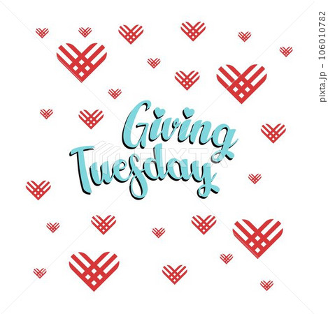 Happy Giving Tyesday. Trendy abstract art templates with hand, logo, dots. Set of flat backgrounds for social media, stories, banners, invitation card, poster, greeting card, header for website	 106010782