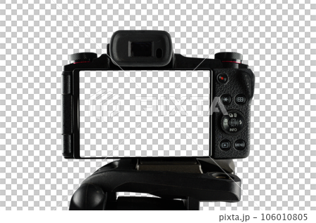 Modern mirrorless camera ready to records with blank screen 106010805