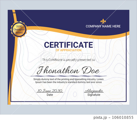 Modern Certificate of Appreciation template 106010855