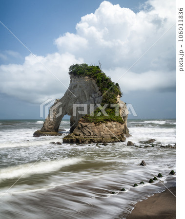 千葉県いすみ市　夏の夫婦岩 106011836