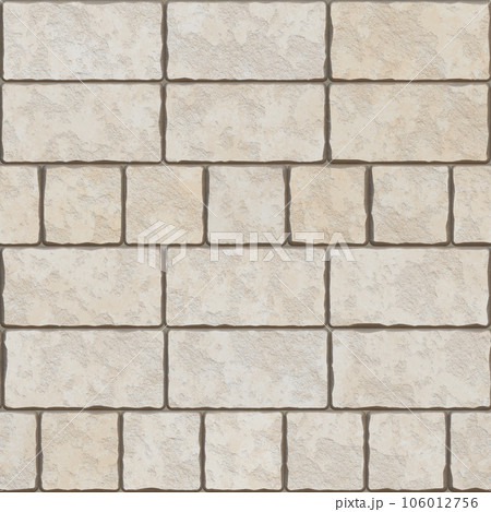 Seamless background of beige bricks. Seamless old sandstone brick wall background texture. Tileable antique vintage stone blocks or tiles surface pattern. Seamless background of beige bricks. Seamless old sandstone brick wall background texture. Tileable antique vintage stone blocks or tiles surface pattern. 106012756
