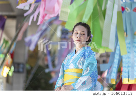 仙台七夕2023　浴衣姿の女性 106013515