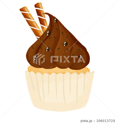 Cute and sweet, colorful cupcakes wetercolor hand draw Cute and sweet, colorful cupcakes wetercolor hand draw 106013728