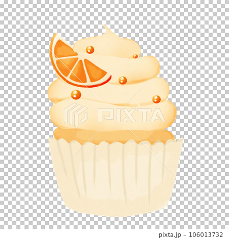 Cute and sweet, colorful cupcakes wetercolor hand draw 106013732