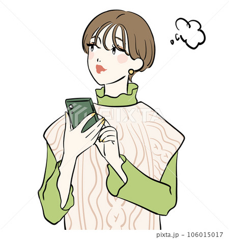 スマホを操作する女性 106015017