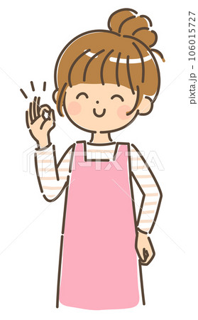 笑顔でオッケーサインを出す若い女性 上半身 背景なし 笑顔でオッケーサインを出す若い女性 上半身 背景なし 106015727