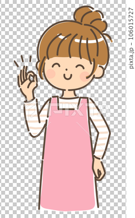 笑顔でオッケーサインを出す若い女性 上半身 背景なし 笑顔でオッケーサインを出す若い女性 上半身 背景なし 106015727