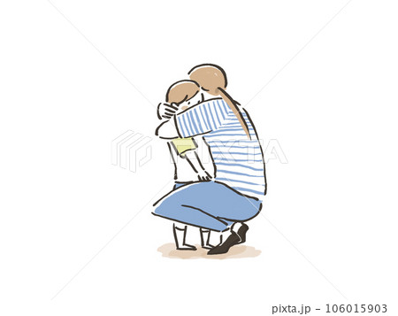 小さい子供を抱きしめる母親、女性 106015903