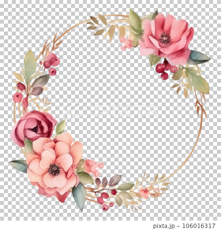 Watercolor floral frame 106016317