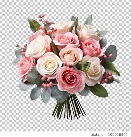 Blossoming flower bouquet of roses and euca isolated. Blossoming flower bouquet of roses and euca isolated. 106016345
