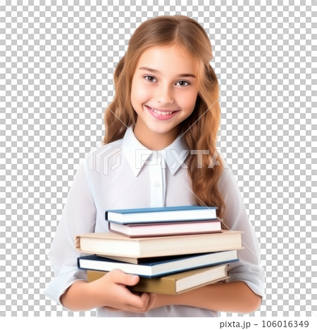 schoolgirl with vivid books isolated. schoolgirl with vivid books isolated. 106016349