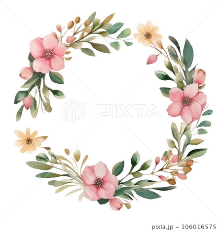 Watercolor floral frame 106016575