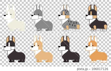 圖形和簡單的柯基犬顏色變化 106017126