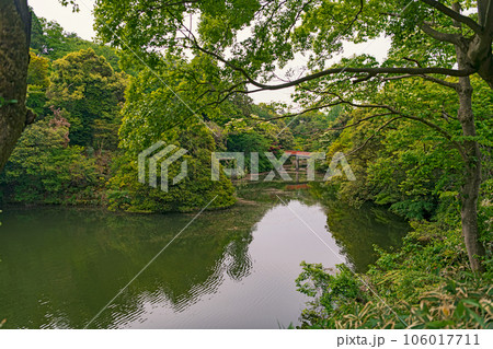 富山 高岡城 内濠と朝陽橋 106017711