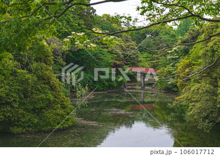 富山 高岡城 内濠と朝陽橋 106017712