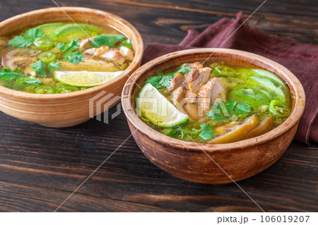 Green chili with chicken 106019207