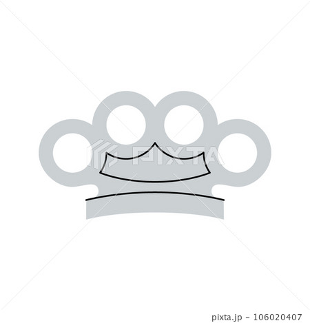 Knuckle duster. Metal brass knuckle for fist. Vector illustration. Knuckle duster. Metal brass knuckle for fist. Vector illustration. 106020407