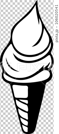 可用作 logo_01 的黑白軟冰淇淋圖標 可用作 logo_01 的黑白軟冰淇淋圖標 106020541